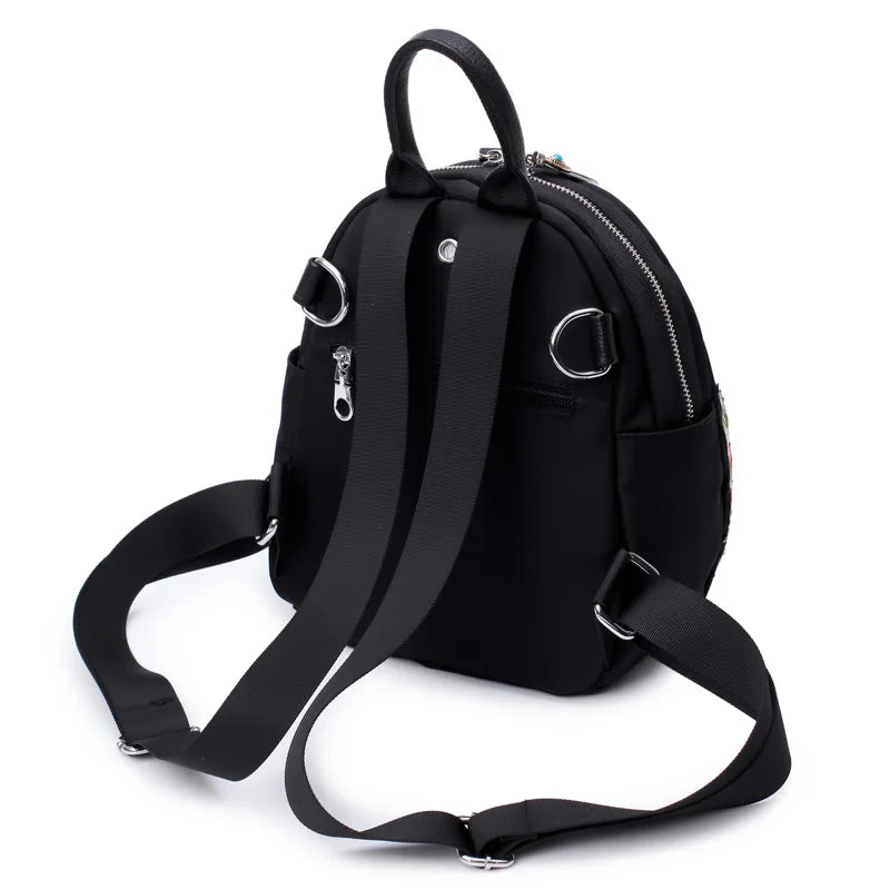 Dragonfly Pattern Travel Backpack Embroidery Women's Backpack