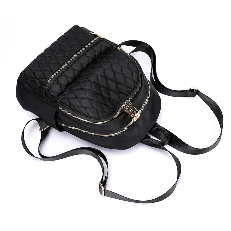 Diamond Lattice Women School Backpack Female Travel Backpack