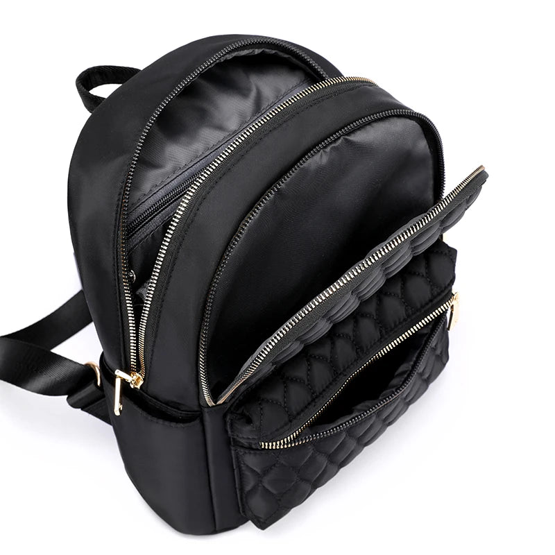Diamond Lattice Women School Backpack Female Travel Backpack