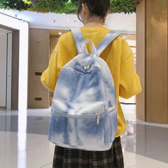 Gradient Canvas Girls School Backpack High Durable Women Travel Bag