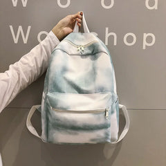 Gradient Canvas Girls School Backpack High Durable Women Travel Bag