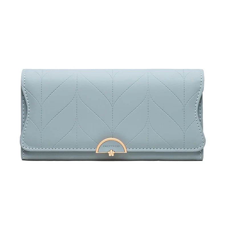 Prettyzys Women's Long Wallet with Buckle Pu Xiaoqing Novice Foreskin Clip Bag