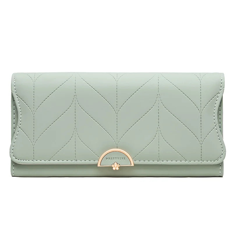 Prettyzys Women's Long Wallet with Buckle Pu Xiaoqing Novice Foreskin Clip Bag