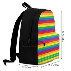 Pride Rainbow Stripe Flag Arrivals Satchel Schoolbag Backpack Q