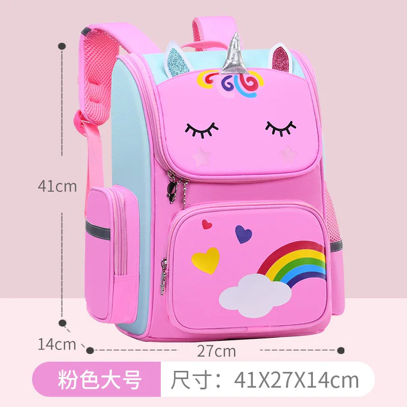 Kids 3D Cartoon Backpack Rainbow Schoolbag