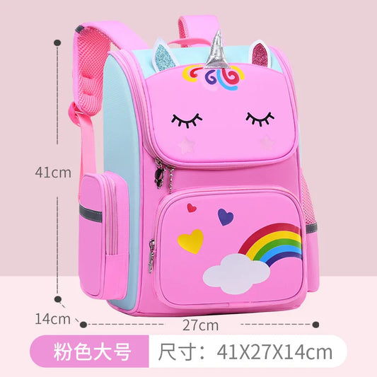 Kids 3D Cartoon Backpack Rainbow Schoolbag