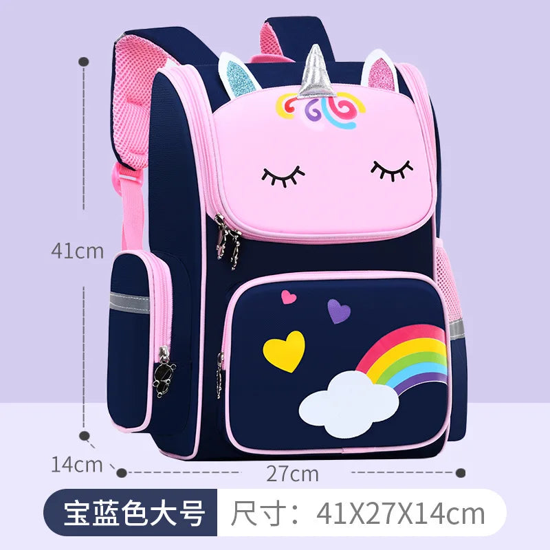 Kids 3D Cartoon Backpack Rainbow Schoolbag