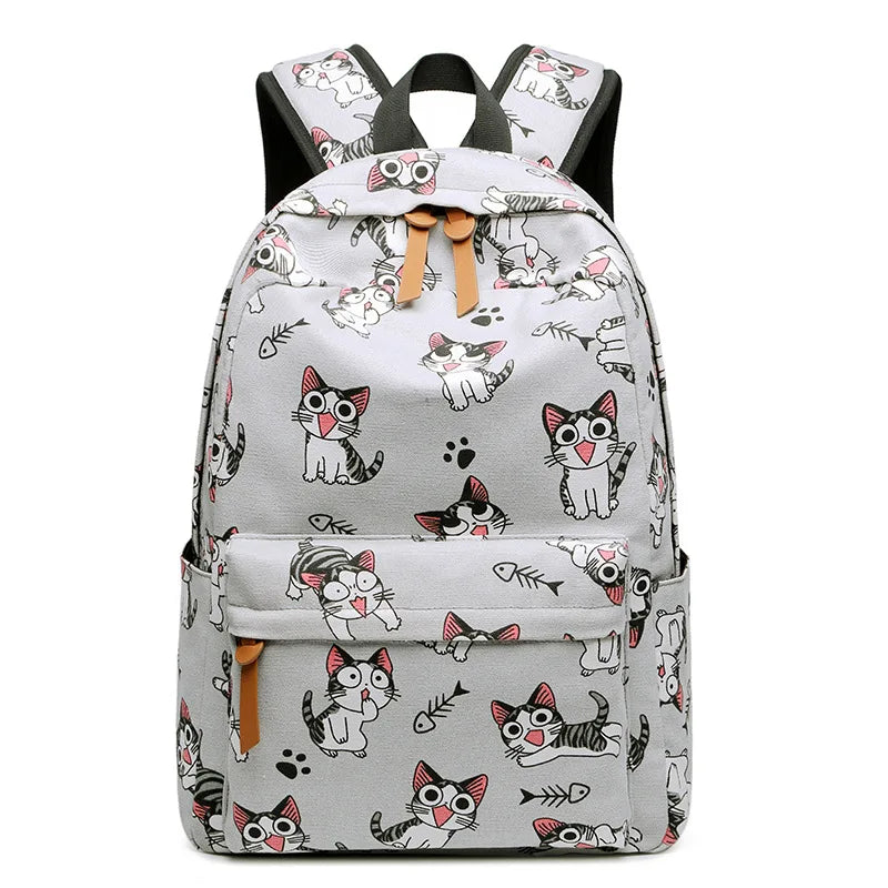 Kids Cartoon Cat Unicorn School Backpack for Girls