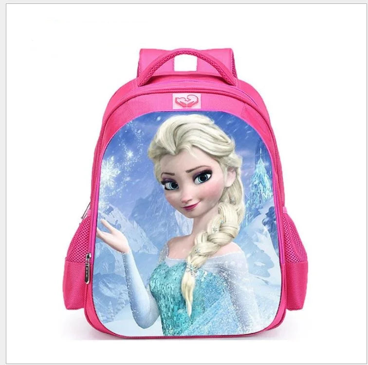Princess Elsa Lovely School Backpack for Girls Kids Pink Cartoon Bag