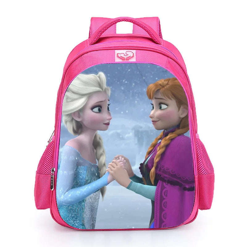 Princess Elsa Lovely School Backpack for Girls Kids Pink Cartoon Bag