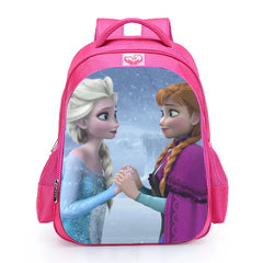Princess Elsa Lovely School Backpack for Girls Kids Pink Cartoon Bag