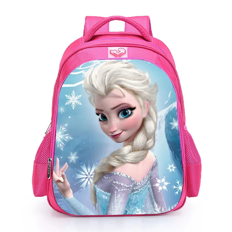 Elsa Lovely School Backpack for Girls Kids Pink Cartoon Bag