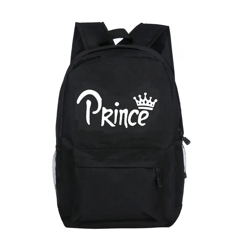 Princess Prince Print School Bags for Girls Boy Backpack Female Laptop Storage P