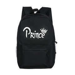 Princess Prince Print School Bags for Girls Boy Backpack Female Laptop Storage P