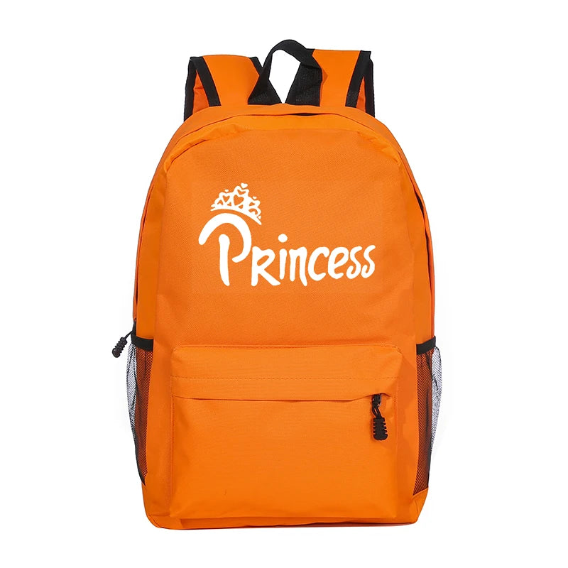 Princess Prince Print School Bags for Girls Boy Backpack Female Laptop Storage P