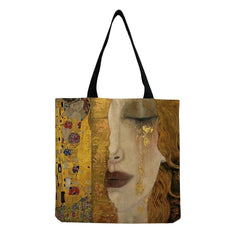 Oil Painting Tote Bag Eco Friendly Beach Handbag