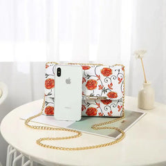Floral Chain Women's Shoulder Messenger Small Square Casual Bag