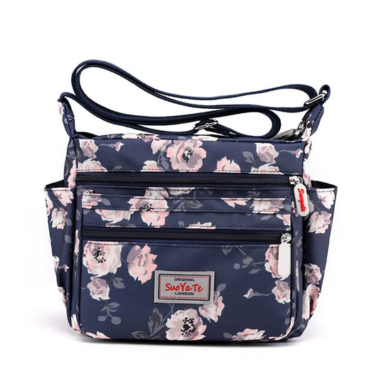 Flower Crossbody Bag Women Shoulder Bag Nylon Messenger Handbag