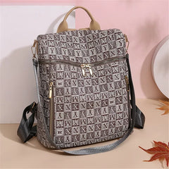 Plaid PU Leather Backpacks for Women Large Capacity Female Travel Bag