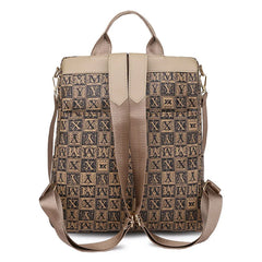 Plaid PU Leather Backpacks for Women Large Capacity Female Travel Bag