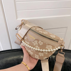 Plaid Pattern Fanny Pack Chain Waist Bag Female Crossbody Bag