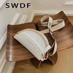 Plaid Pattern Fanny Pack Women Chain Waist Bag Fashion Ladies Crossbody Bag