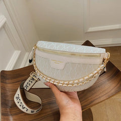 Plaid Pattern Fanny Pack Women Chain Waist Bag Crossbody Bag