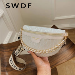 Plaid Pattern Fanny Pack Women Chain Waist Bag Fashion Ladies Crossbody Bag