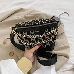 Plaid Pattern Fanny Packs For Women Chain Waist Bag