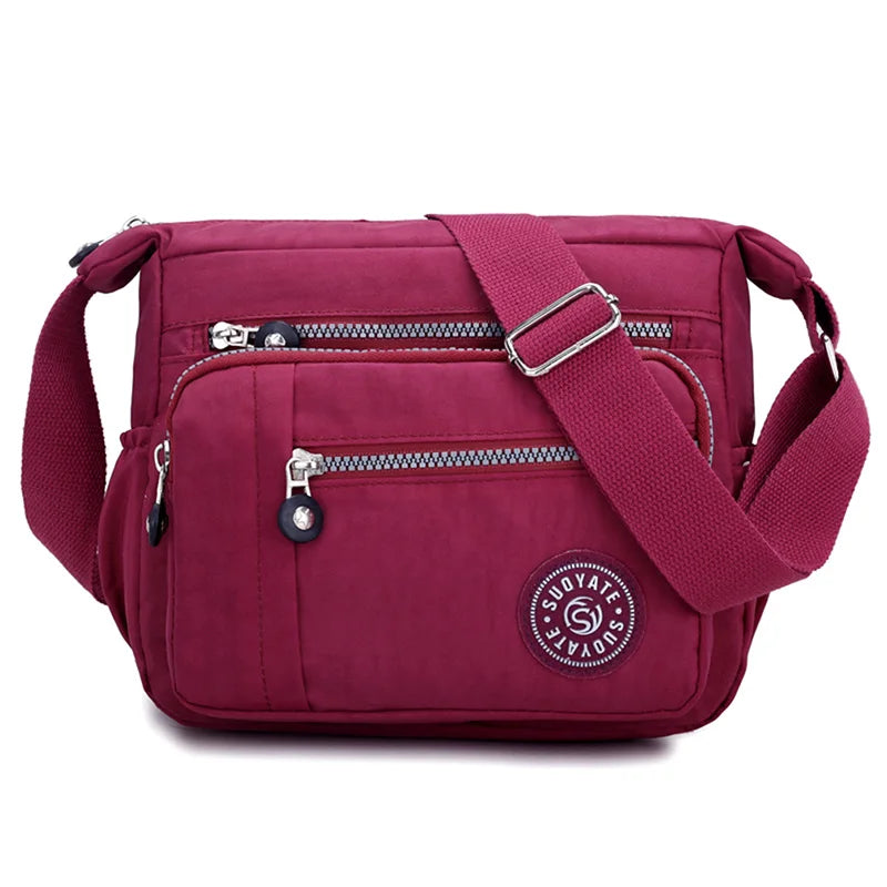 Nylon Crossbody Bag Women's Water Proof Zipper Shoulder Bag
