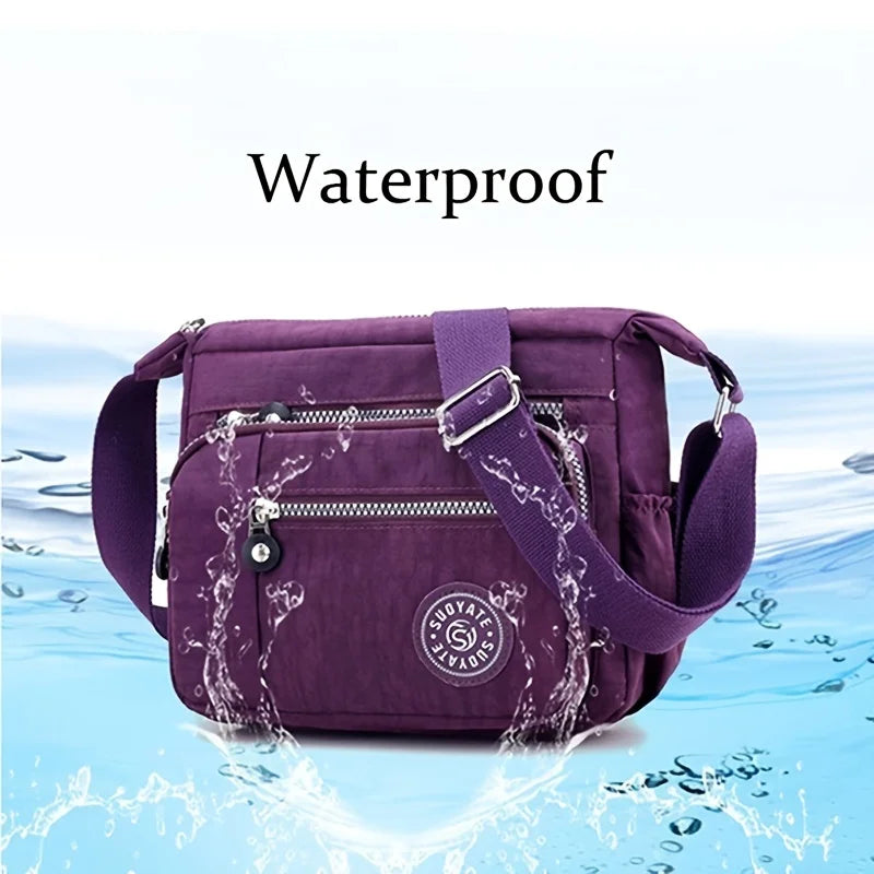 Nylon Crossbody Bag Women's Water Proof Zipper Shoulder Bag