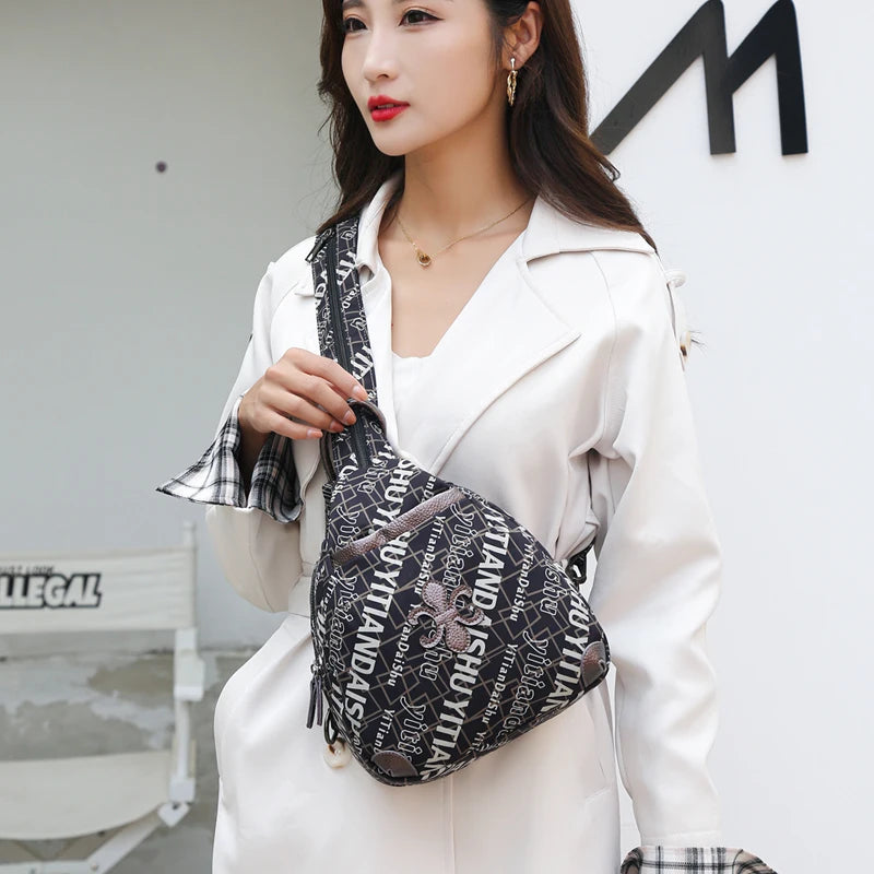Oxford Cloth Women Backpack Small Chest Pack for Girls Shoulder Bag