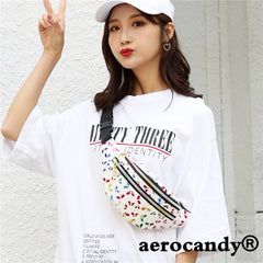 Colorful Waist Bag Women Fanny Pack Cartoon Belt Phone Pouch