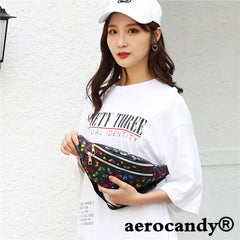 Colorful Waist Bag Women Fanny Pack Cartoon Belt Phone Pouch