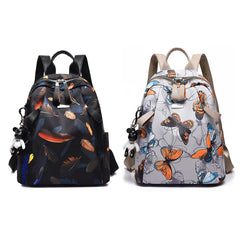 Women Backpack Girls School Bags Waterproof Feather Butterfly Travel