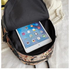Canvas Women Backpack Small School Bag Girls Rucksack Female Travel