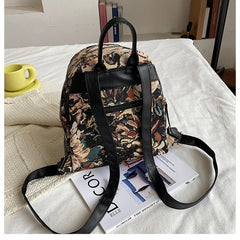 Canvas Women Backpack Small School Bag Girls Rucksack Female Travel