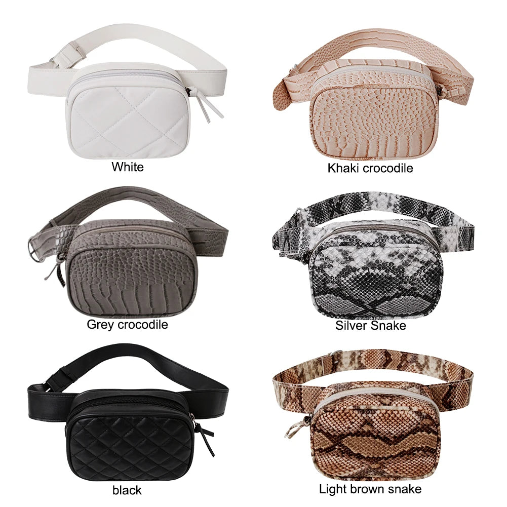 PU Leather Crossbody Chest Bag Zipper Handbag Fanny Pack Waist Bag