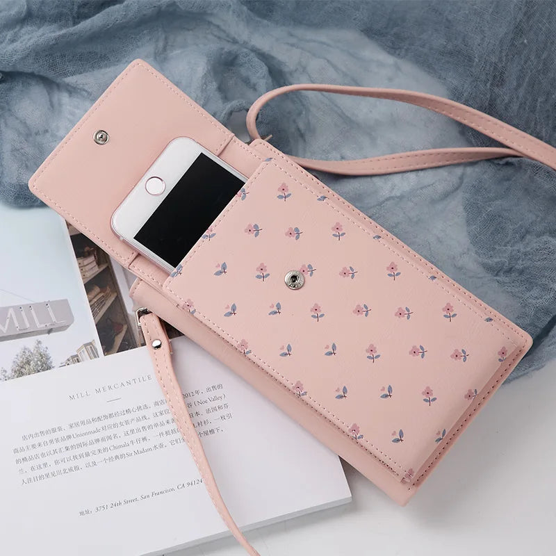 Flower Mini Crossbody Bag Women PU Leather Shoulder Messenger Small Lady Wallet