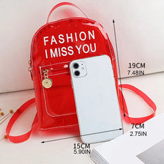 Transparent PVC Backpack with Letter Print