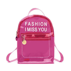 Transparent PVC Backpack with Letter Print
