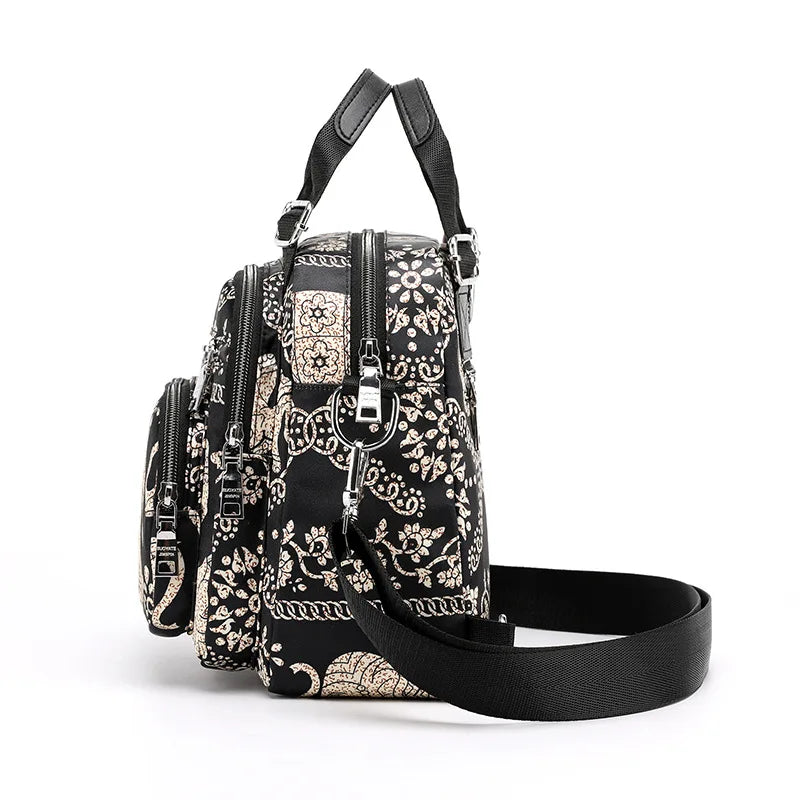 Nylon Shoulder Bag For Women Multifunction Crossbody Messenger Purse
