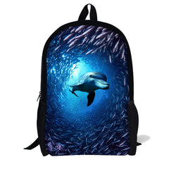 Ocean Dolphin School Bag for Teen Girls Primary Kids Schoolbags