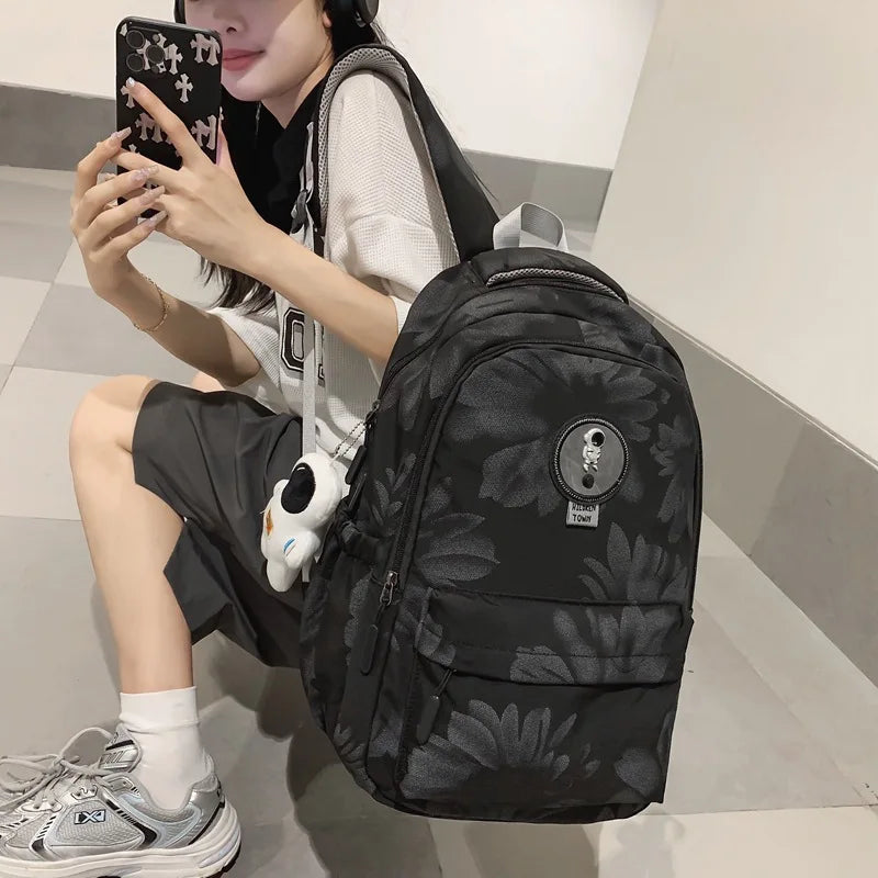 Nylon Women Backpack Anti-Theft Shoulder Bag for Teenage Girls