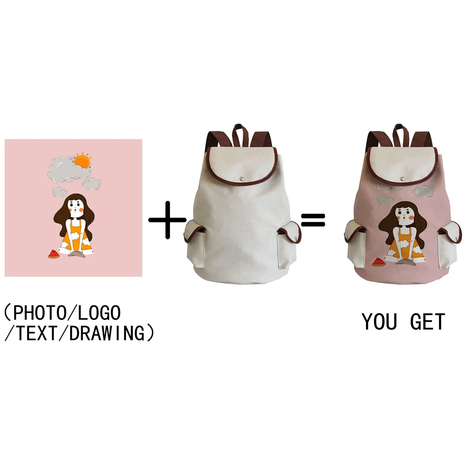 Printed Women's Backpack School Bag for Teenagers Travel Bag