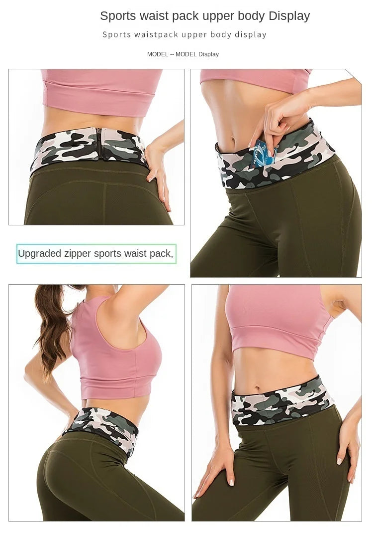 Running Waist Bag Hidden Pouch Gym Yoga Fitness Waist Pack