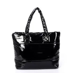 Winter Lady Down Cotton Padded Handbag Shopping Bag
