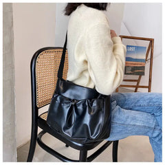 Large Capacity Shoulder Bag Solid Pleated Women Messenger Bags