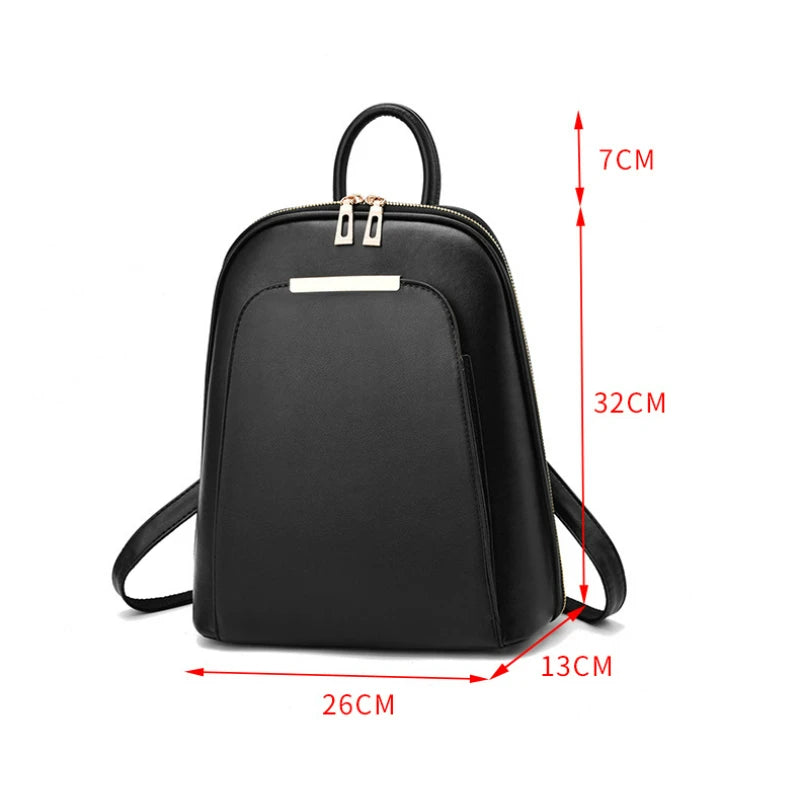 Women's Pu Leather School Backpack Shoulder Bag Travel Bagpack Mochila