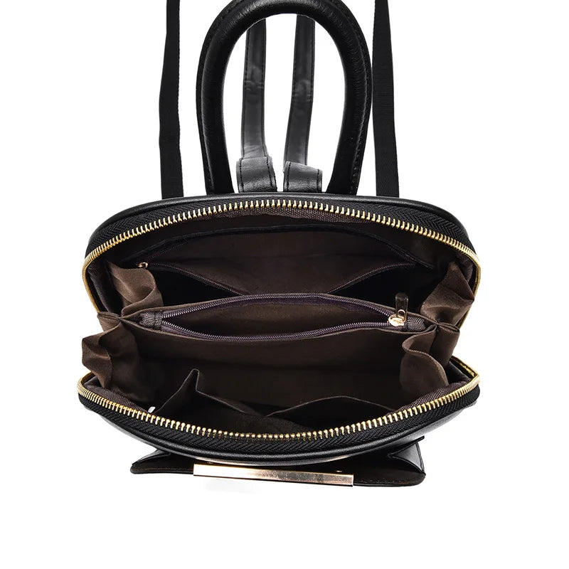 Women's Pu Leather School Backpack Shoulder Bag Travel Bagpack Mochila